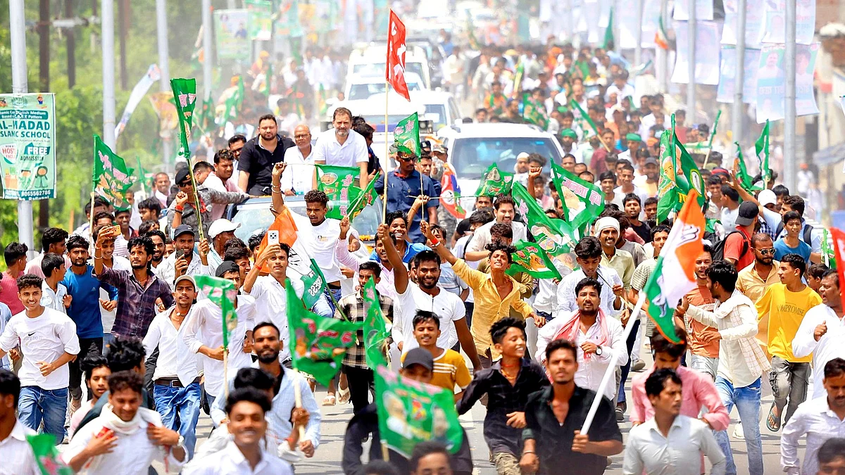 The Bihar Voter Adhikar Yatra in progress