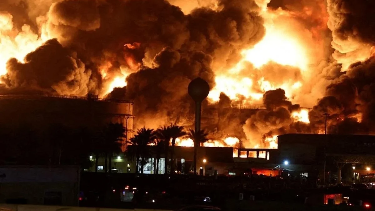Fireball rises over Sanaa, capital of Yemen, as Israel ostensibly strikes at Houthi rebels