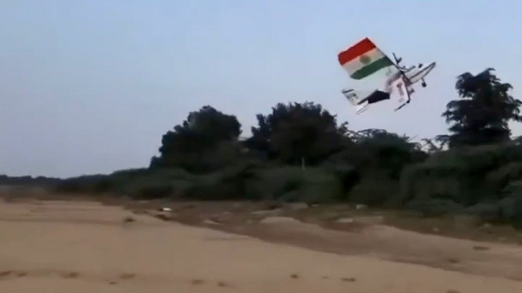 Great tricolour flair, but the drone has yet to bring rain to Ramgarh Lake