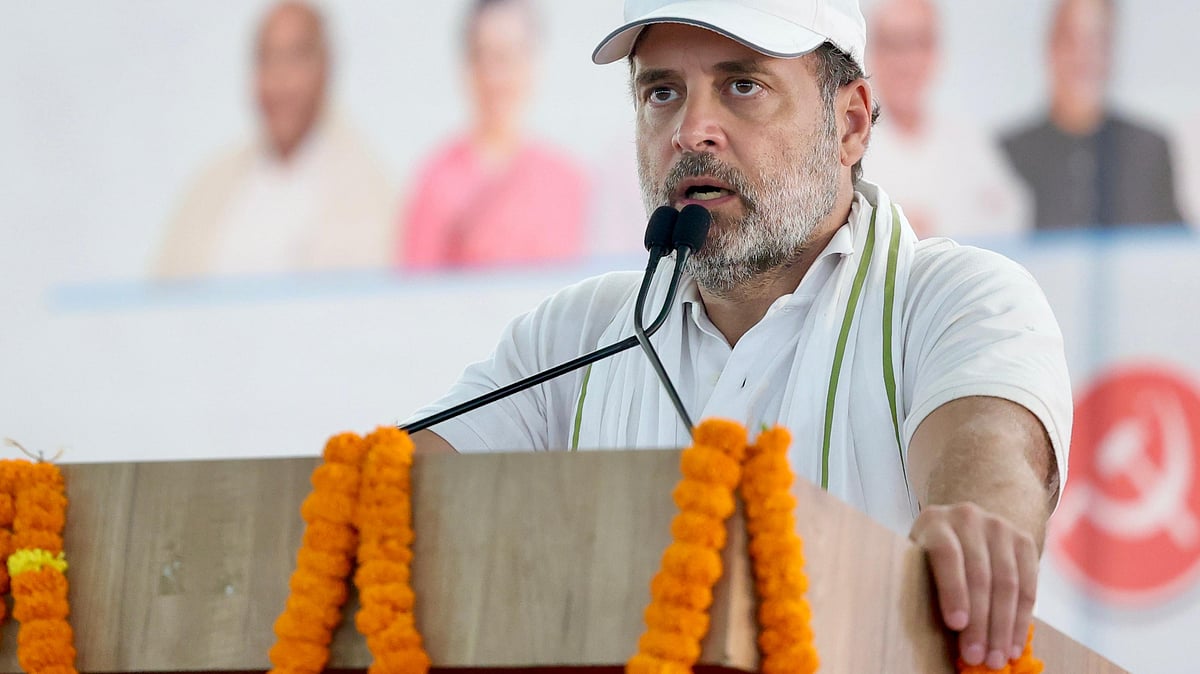 Rahul Gandhi addresses a rally in Bihar’s Muzaffarpur