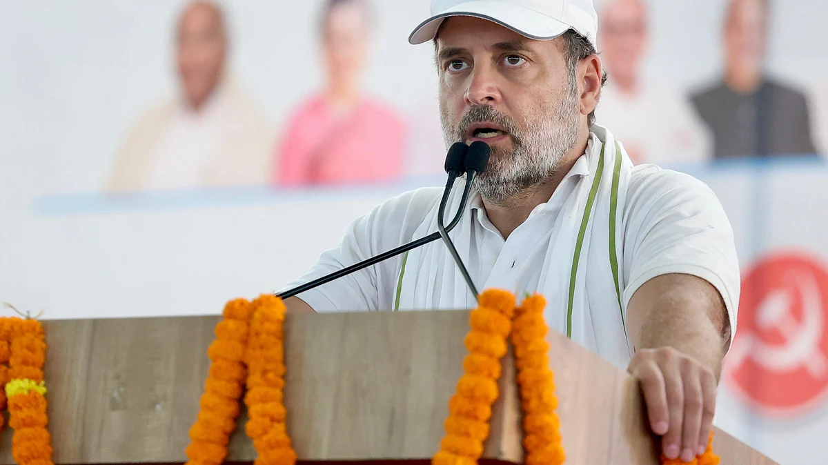 Rahul Gandhi addresses a rally in Bihar’s Muzaffarpur