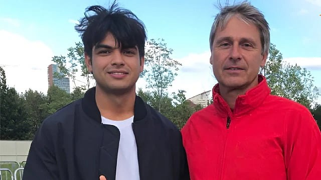 A file photo of Neeraj Chopra with Jan Železný