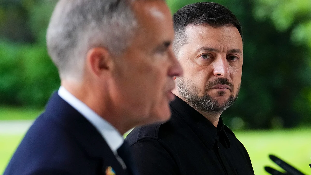 Volodymyr Zelensky with Canada PM Mark Carney in Kyiv