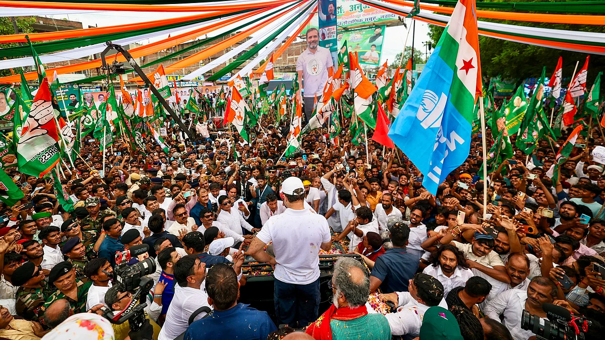 File photo of Rahul Gandhi during this month's Voter Adhikar Yatra in Bihar