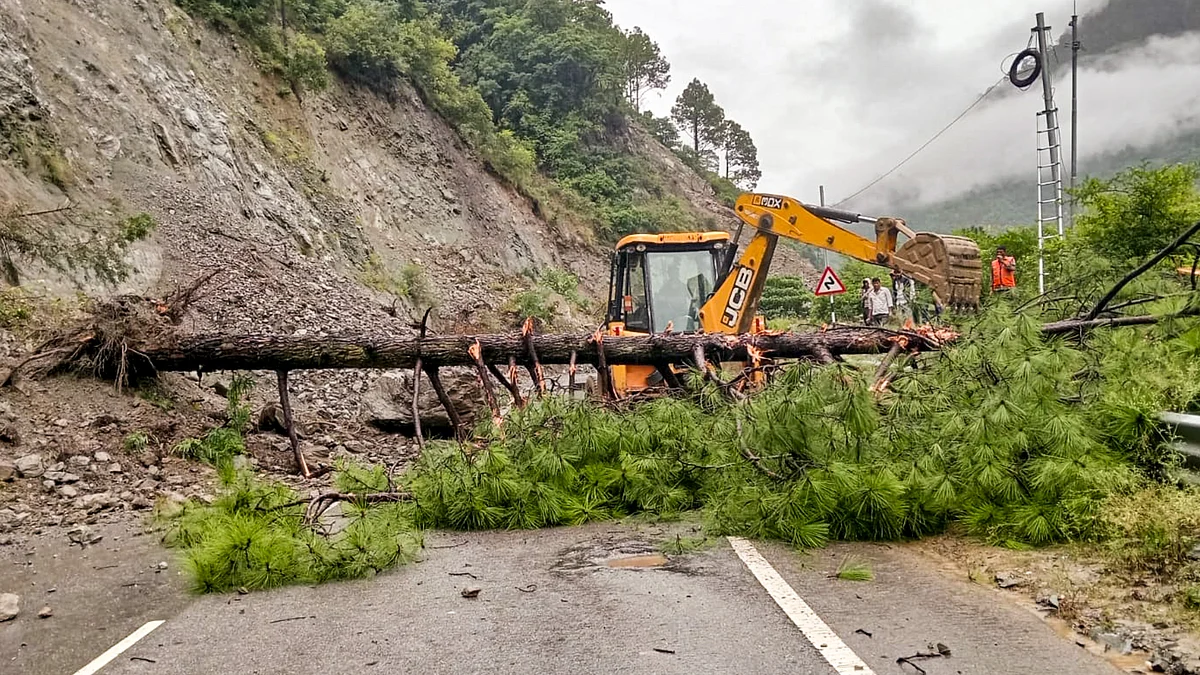 Restoration work underway at a disaster-hit area in Uttarkashi