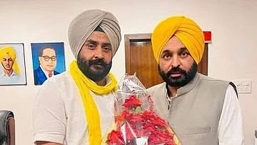 Punjab AAP MLA Harmeet Pathanmajra with CM Bhagwant Mann