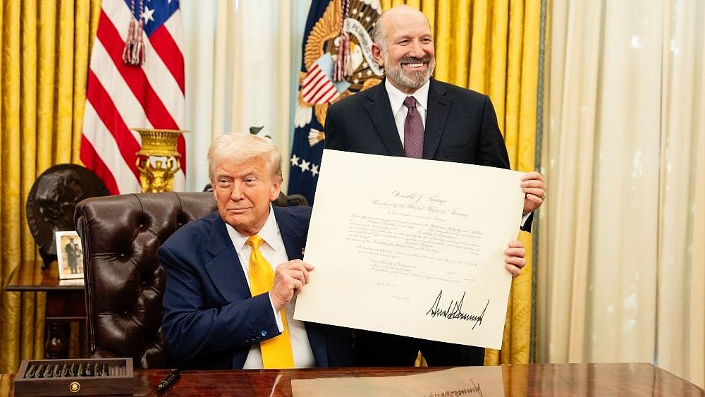 Trump and Lutnick at the latter's appointment as commerce secretary