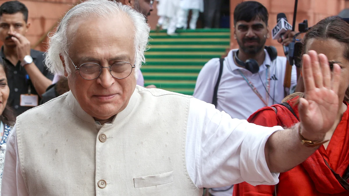 Jairam Ramesh at Parliament in New Delhi