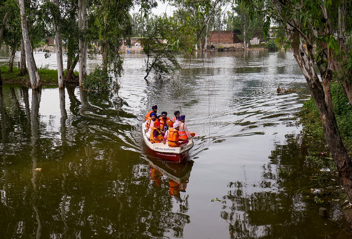 A flooded neighbourhood in Ajnala, Amritsar district (PTI)