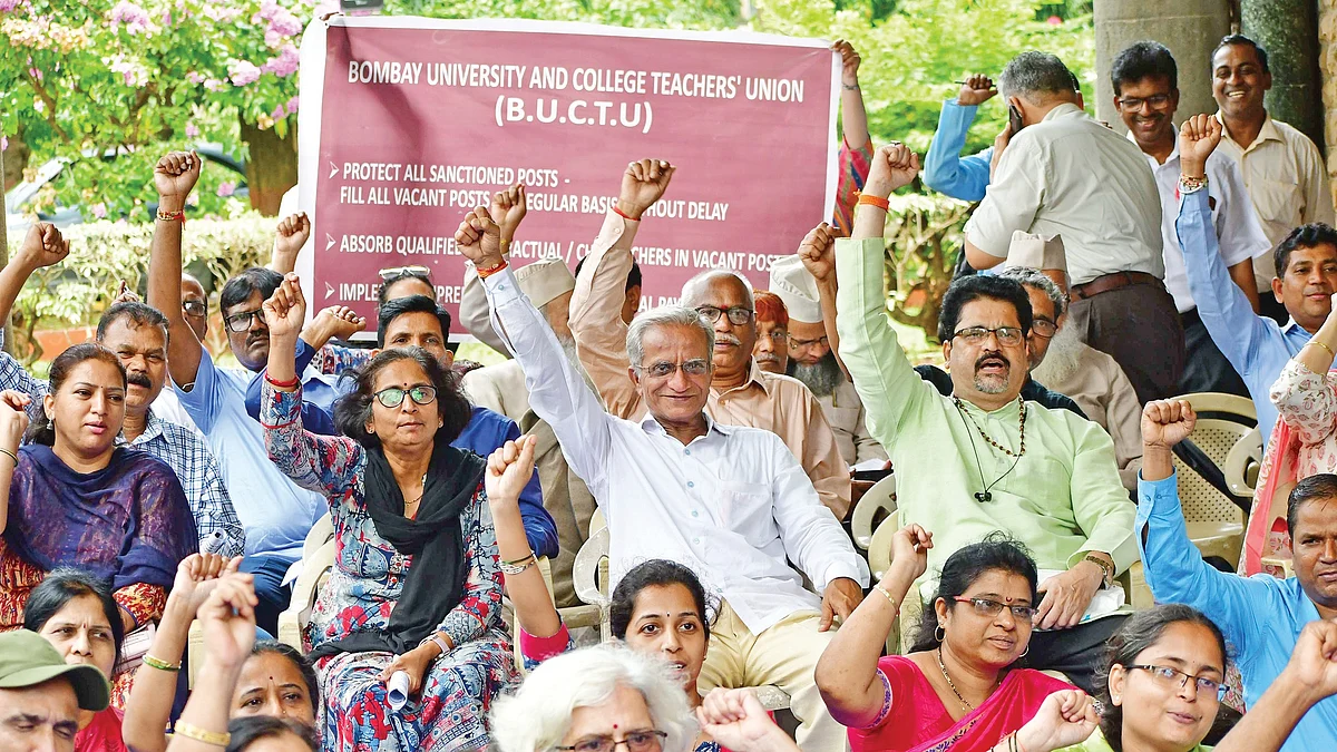 File photo of a teachers' protest in Mumbai