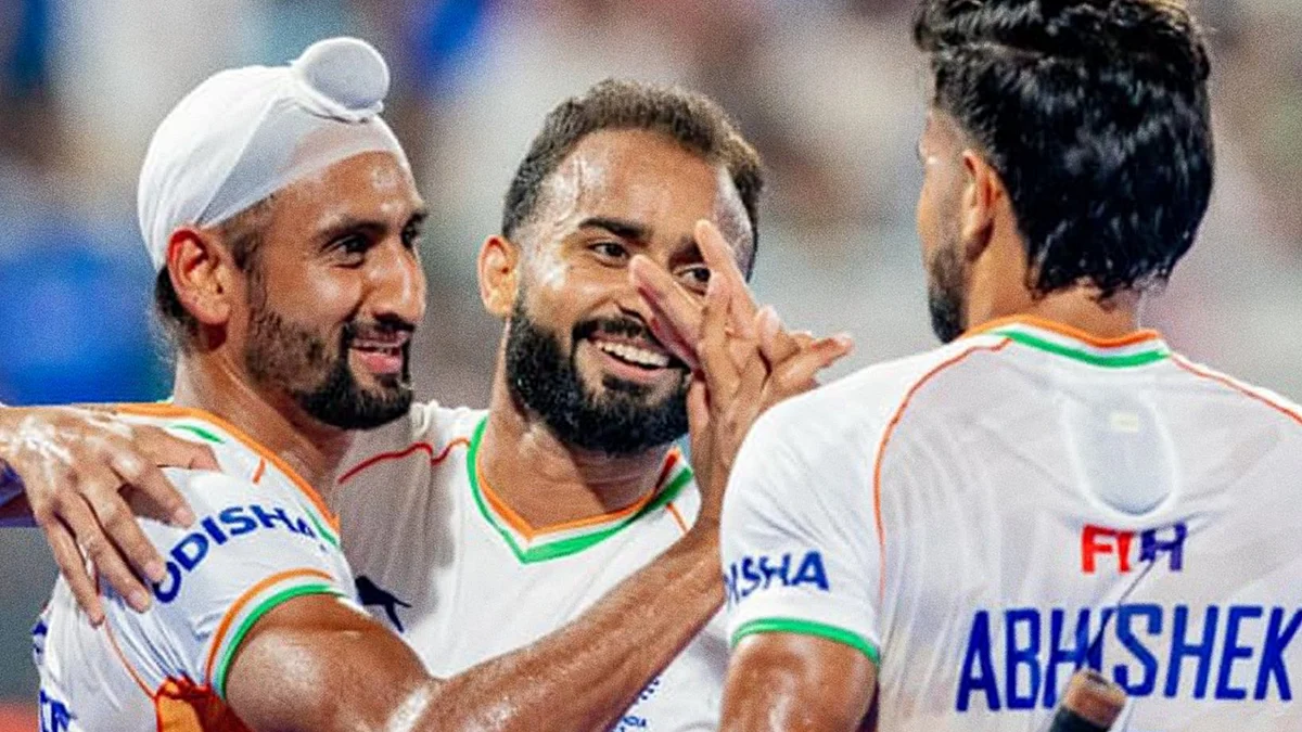 Indian players celebrate their victory in the Hockey Asia Cup final, Rajgir, 7 Sep 2025