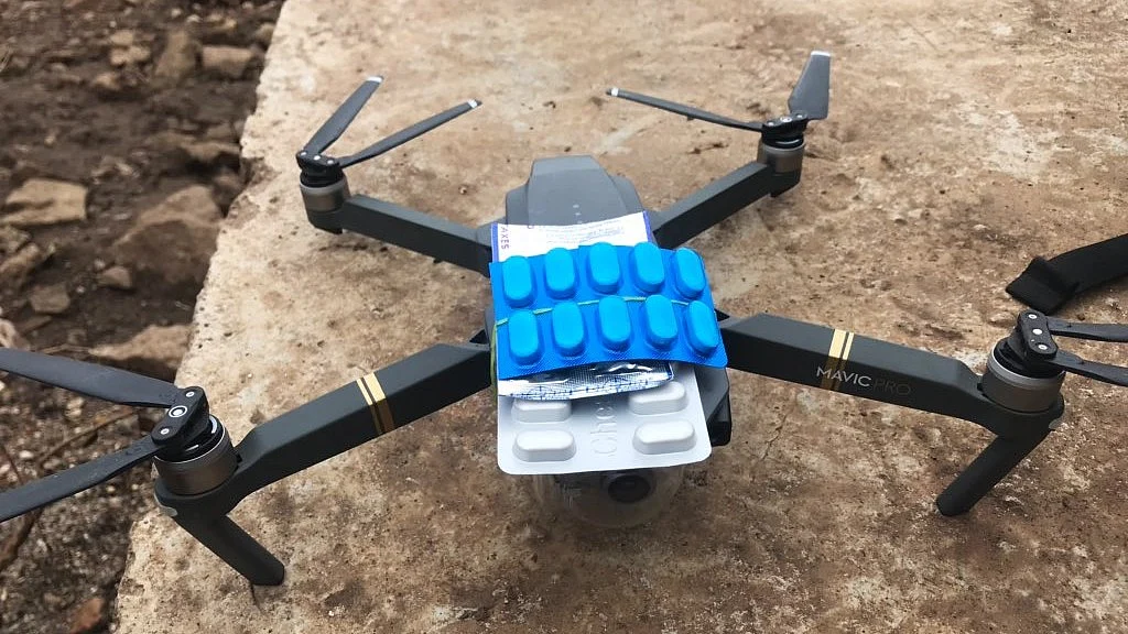 Representational photo of a drone with medicines