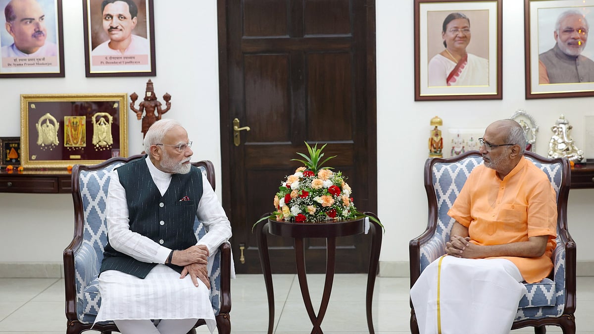 Vice-president-elect C.P. Radhakrishnan with Prime Minister Narendra Modi