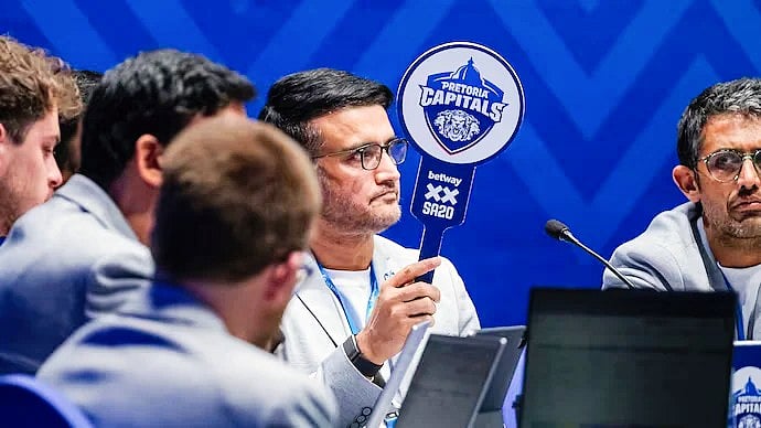 Sourav Ganguly at SA T20 auction on Tuesday