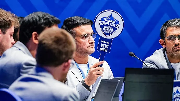 Sourav Ganguly at SA T20 auction on Tuesday