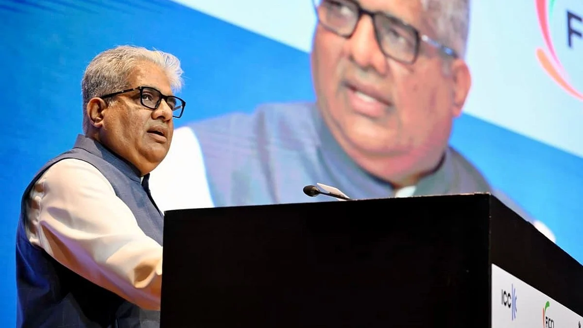 Environment minister Bhupender Yadav addresses FICCI on climate finance