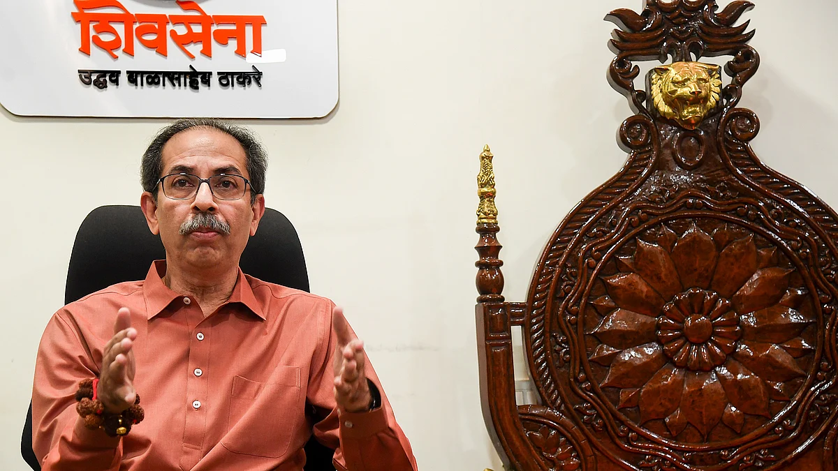 Uddhav Thackeray addresses a press conference in Mumbai on 13 September