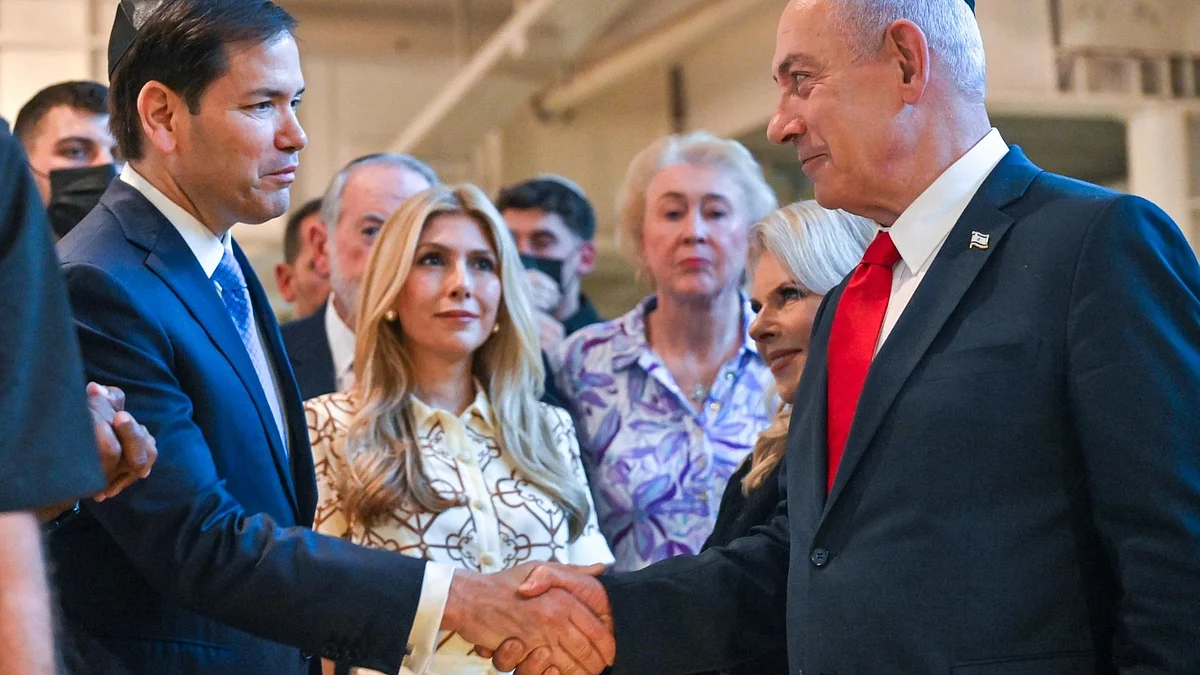 Marco Rubio with Benjamin Netanyahu in Israel