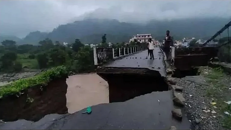 Kotdwar Bridge collapse site in Uttarakhand