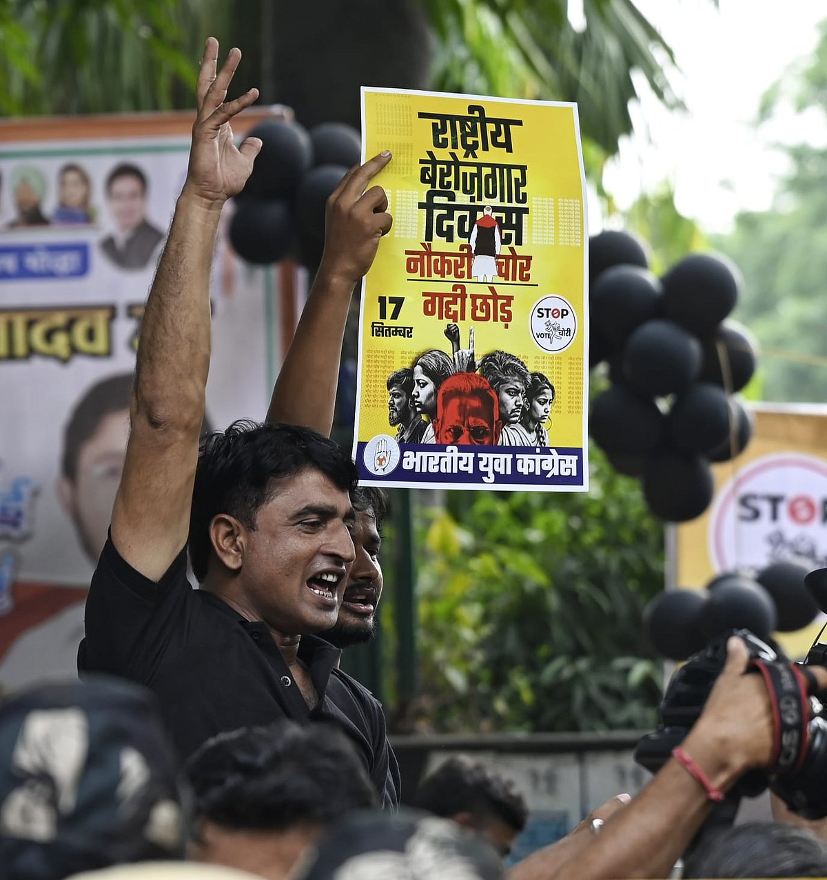 Annual 'National Unemployment Day' protest held on PM Modi's birthday