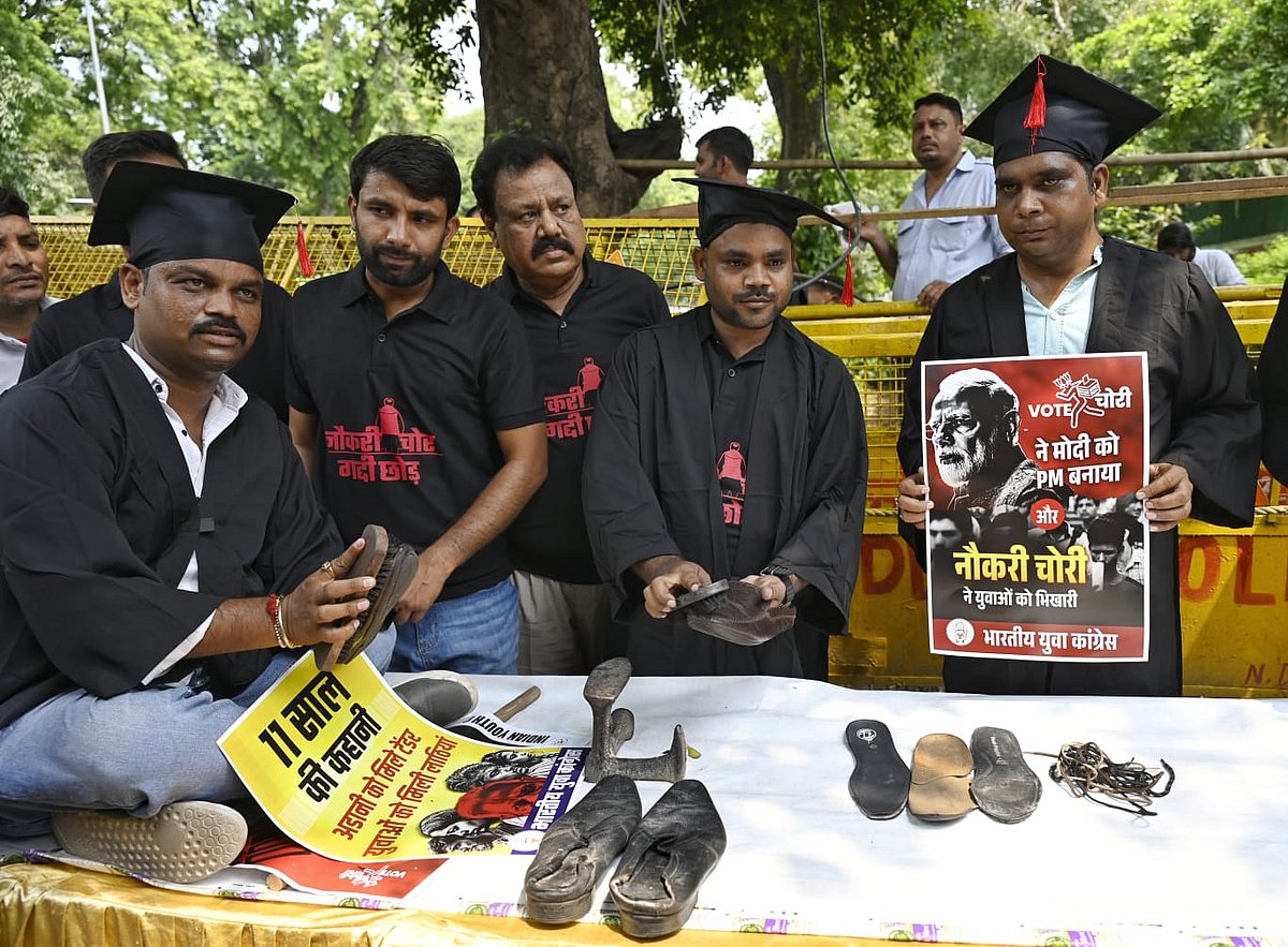 Annual 'National Unemployment Day' protest held on PM Modi's birthday