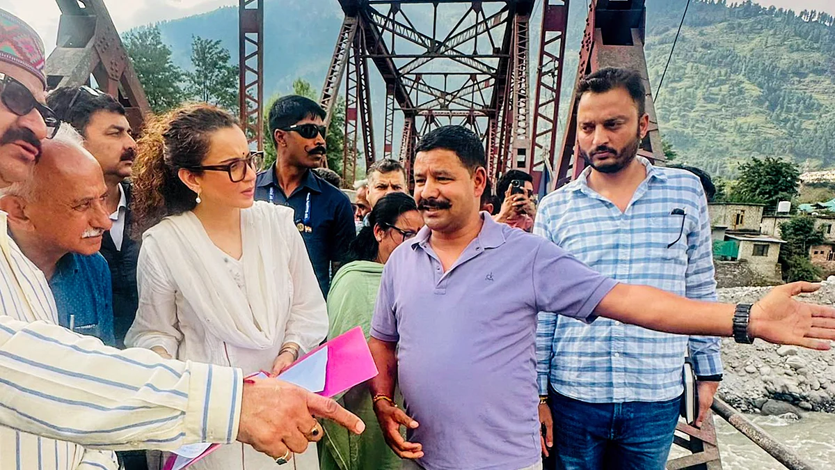 Ranaut on her visit to flood-affected villages and towns of Manali Assembly segment in Mandi