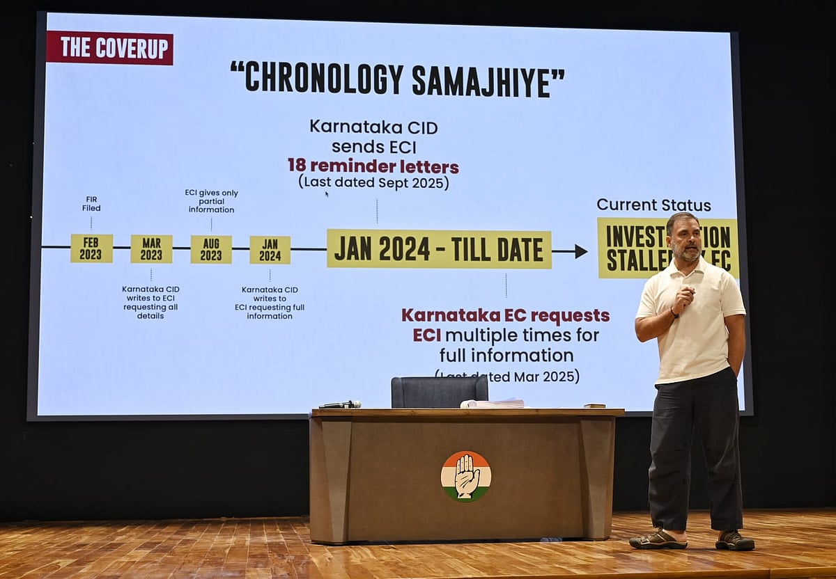 The Karnataka probe has been on since 2023, notes Gandhi