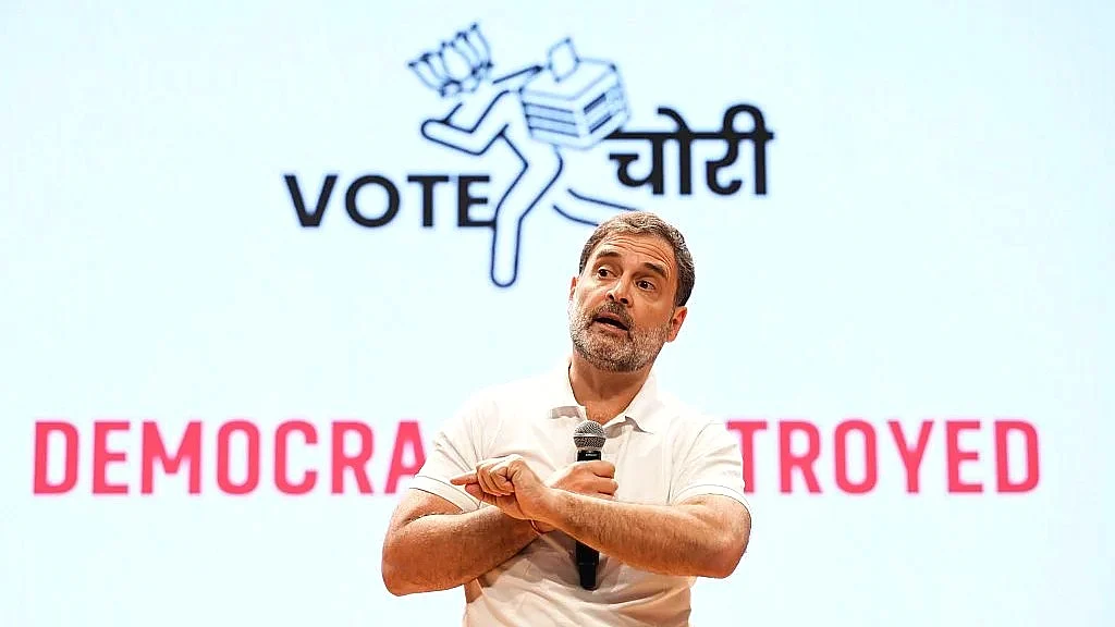 Rahul Gandhi at the 7 Aug Vote Chori/Democracy Destroyed press conference