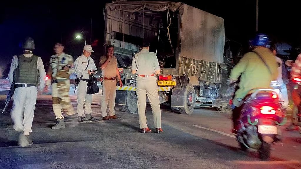 The ambushed truck in Bishnupur