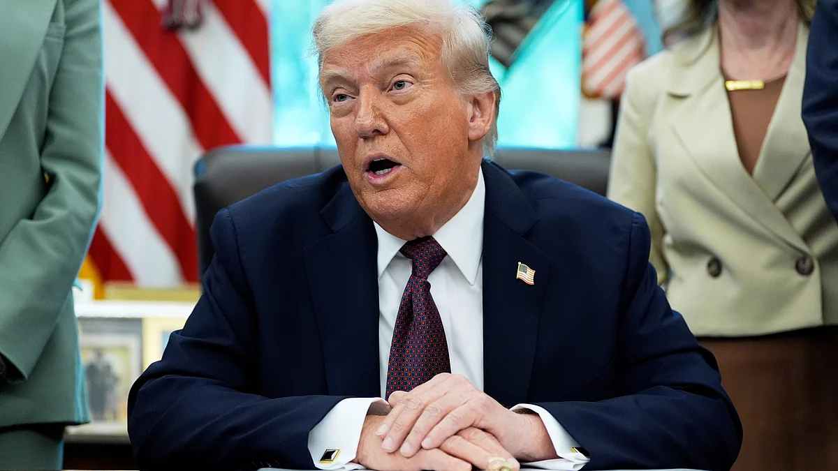 Donald Trump speaks at White House