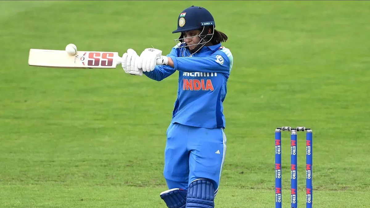 Harleen Deol pulls during her attacking fifty in warm-up tie against New Zealand