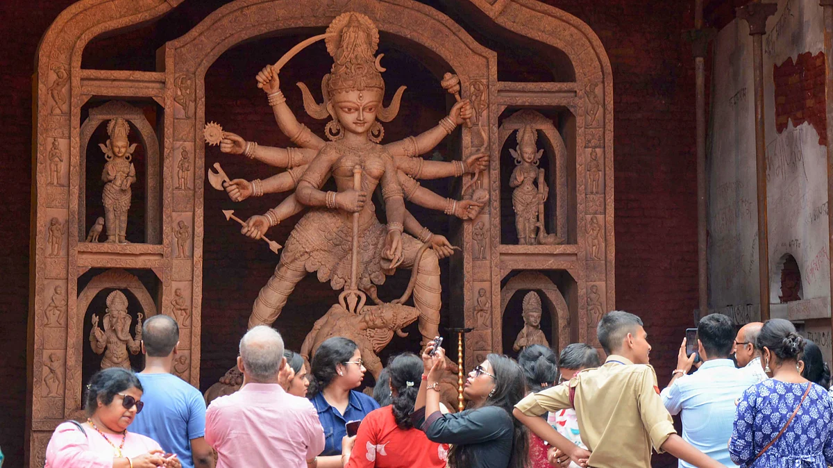 A Durga Puja pandal in Kolkata