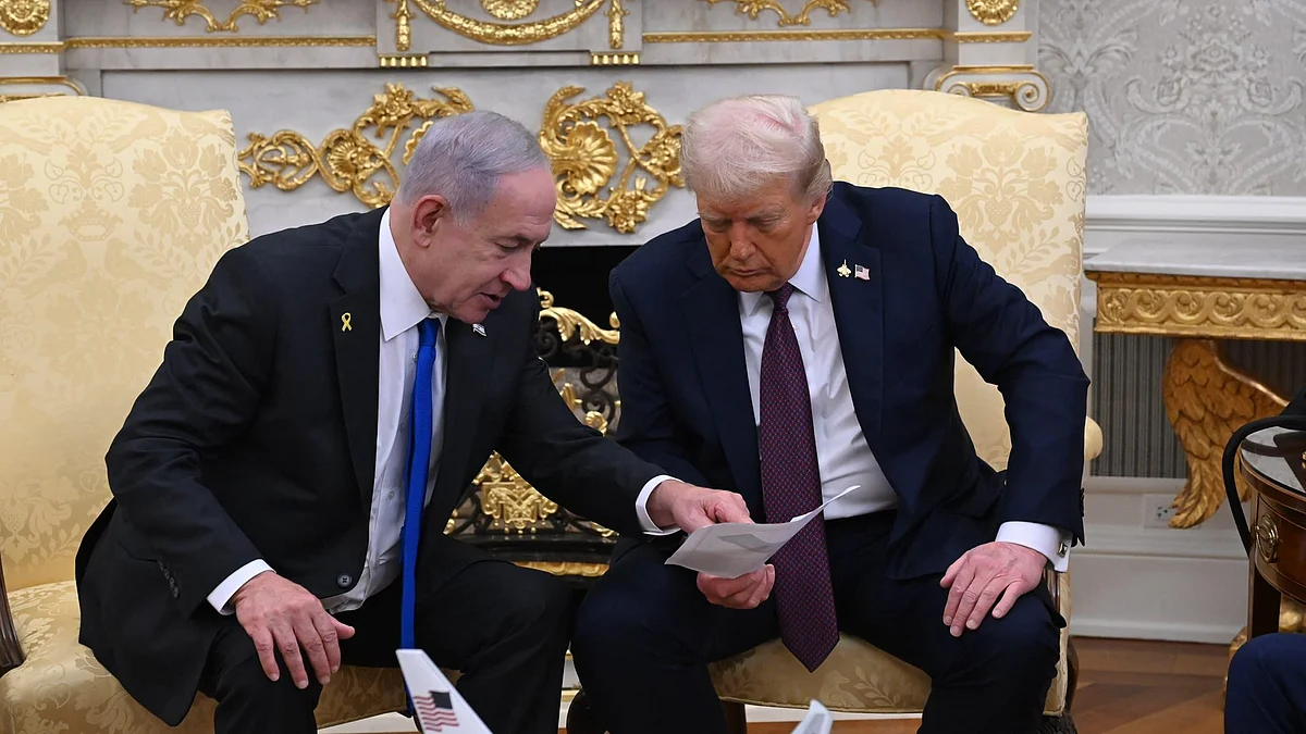 Israeli Prime Minister Benjamin Netanyahu with US President Donald Trump