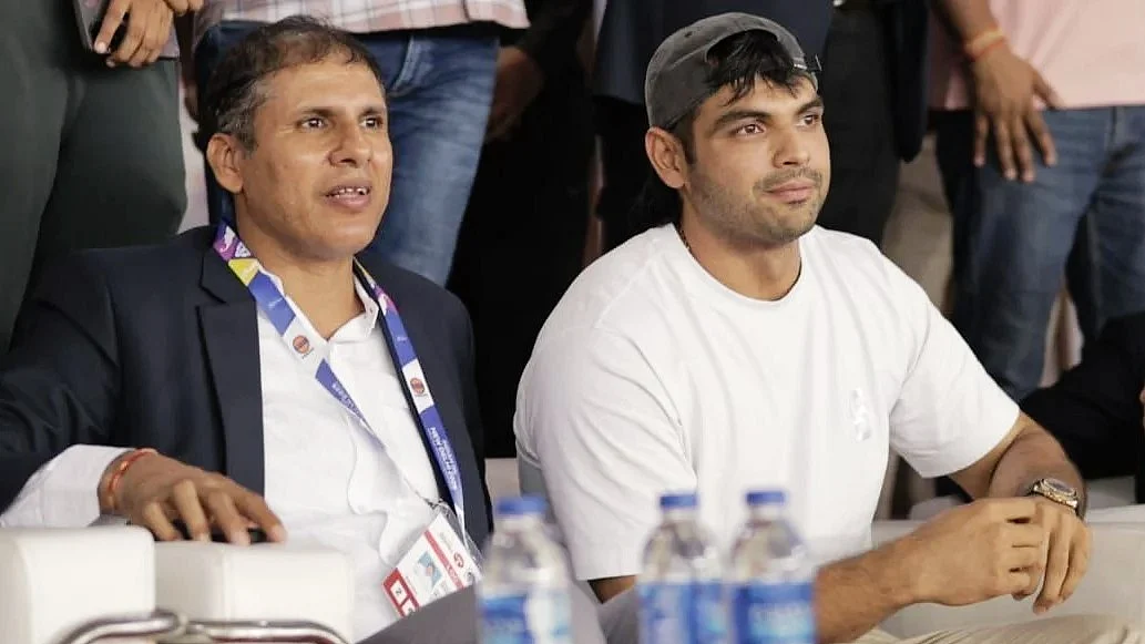 Neeraj Chopra, with Paralympics double gold medallist Devendra Jhajharia, soaks in the action