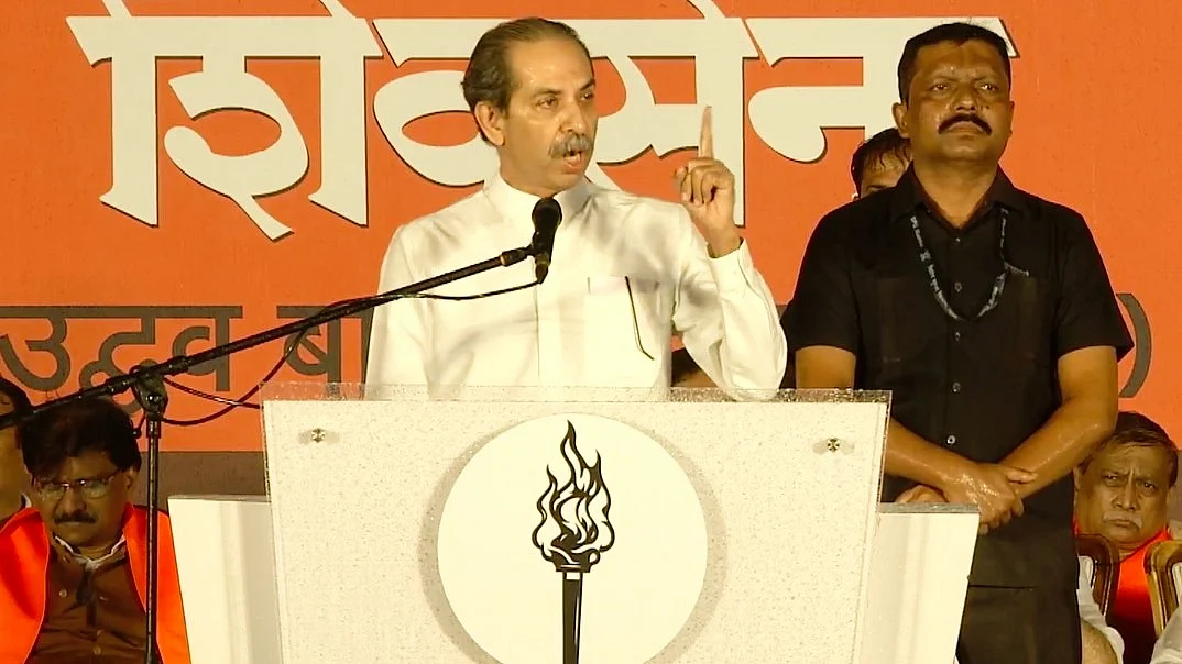 Uddhav Thackeray at the rally (video screengrab)