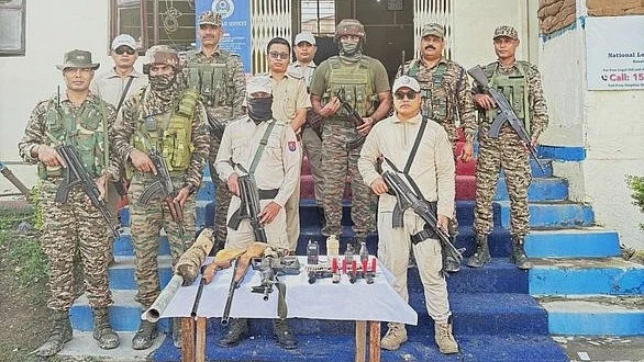 A cache of arms were recovered from Imphal and Churachandpur districts