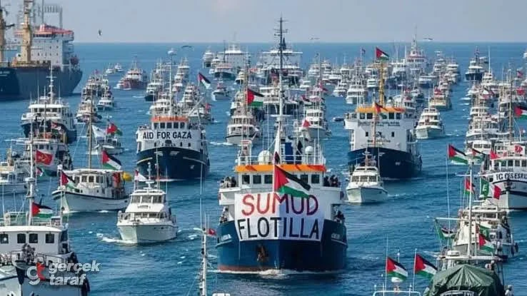 A view of the Sumud flotilla