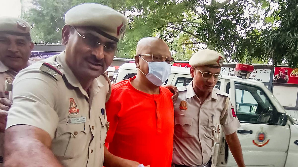 Saraswati being produced at Patiala House Courts in New Delhi, 3 Oct\