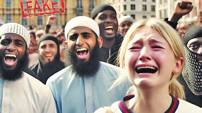 Fake AI-generated images circulated by far-right radicals are reinforcing crude stereotypes