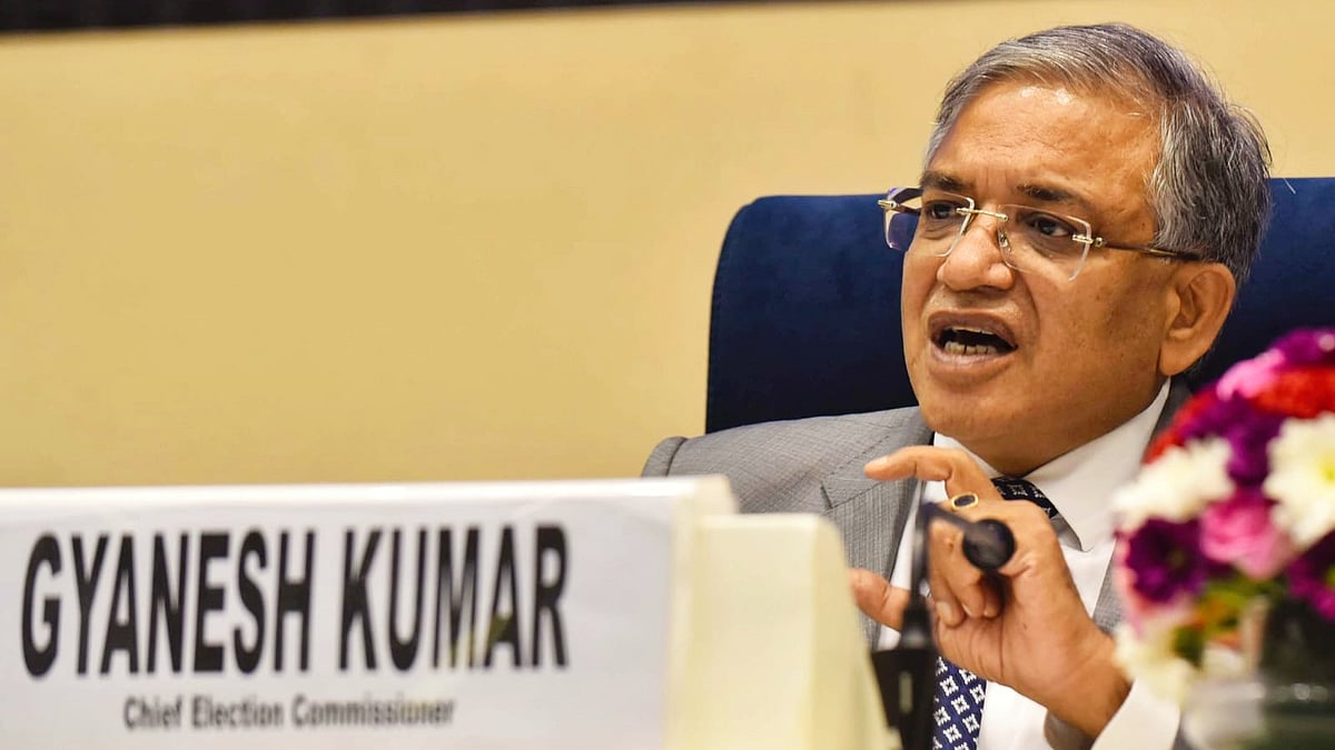 CEC Gyanesh Kumar at the press meet to announce the poll schedule
