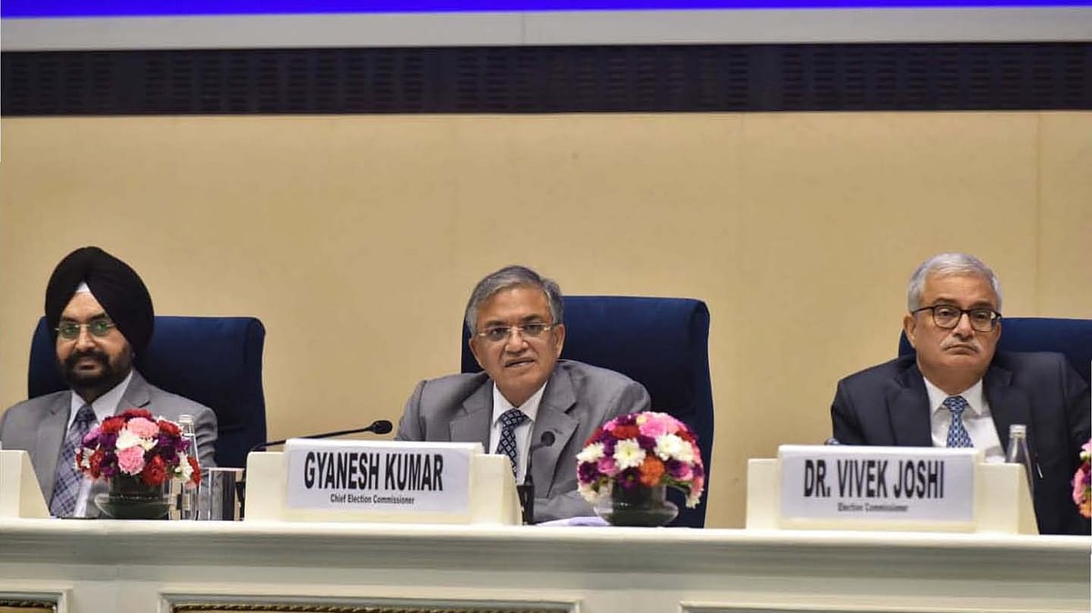 Chief Election Commissioner Gyanesh Kumar announcing dates for Bihar polls. (photo: Vipin)