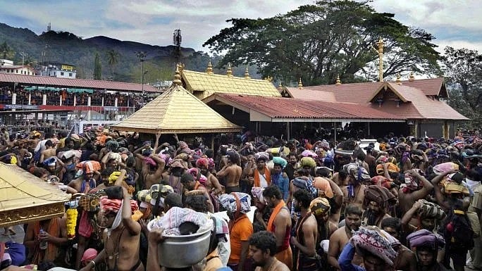 The gilded roofs of Sabarimala temple