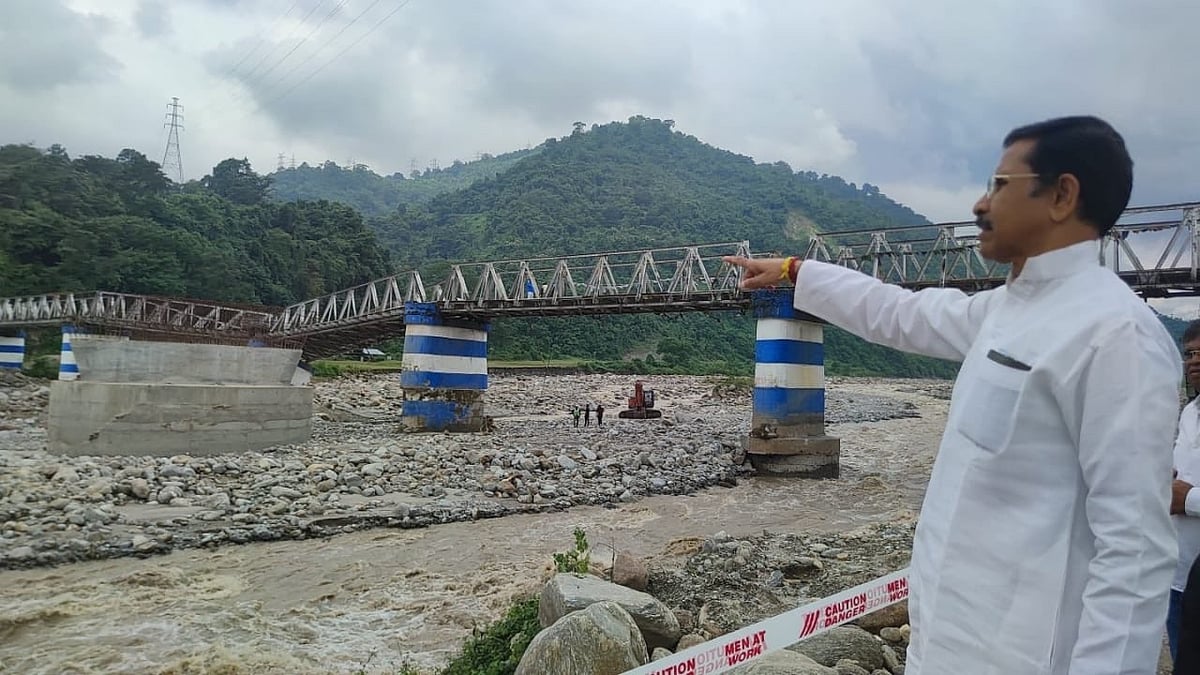 Subhankar Sarkar inspects Dudhia Bridge in landslide-hit North Bengal.