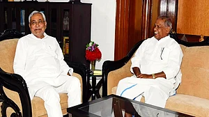 Bihar CM Nitish Kumar with Manjhi