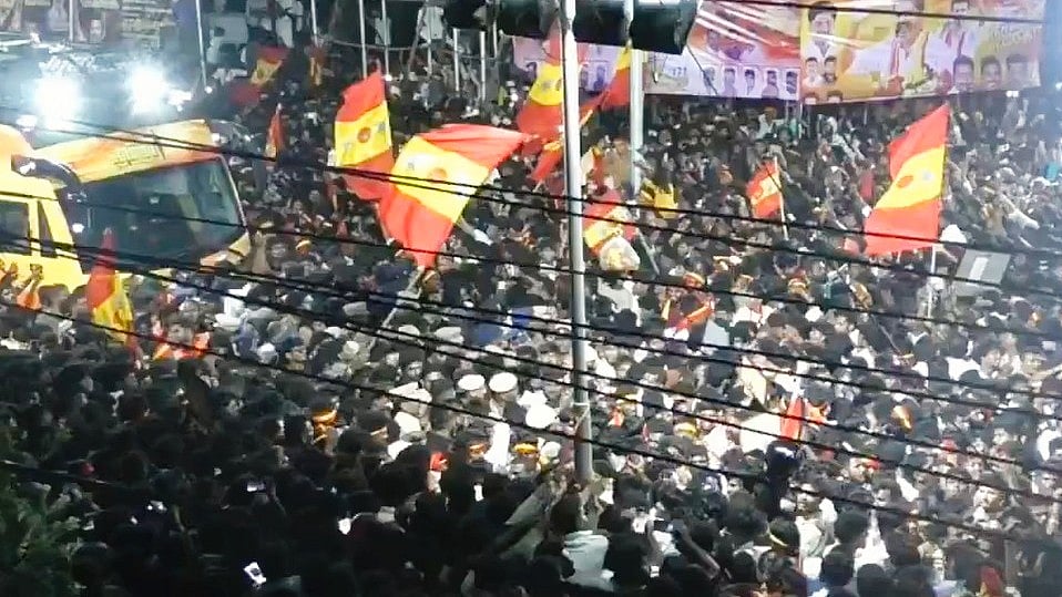 The scene in Karur moments before the stampede