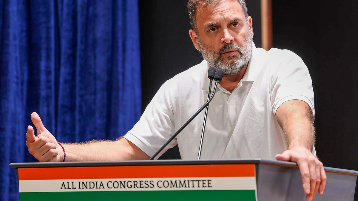 Rahul Gandhi addresses the AICC Observers’ meeting in New Delhi.
