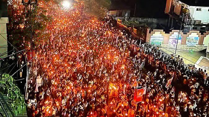 A protest march by the Moran community in Tinsukia