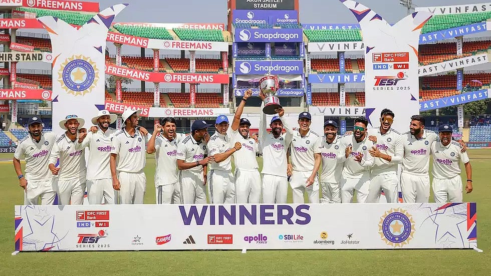 The victorious Indian team after the series sweep