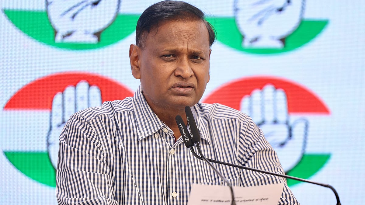 Udit Raj addresses a press conference in New Delhi. 