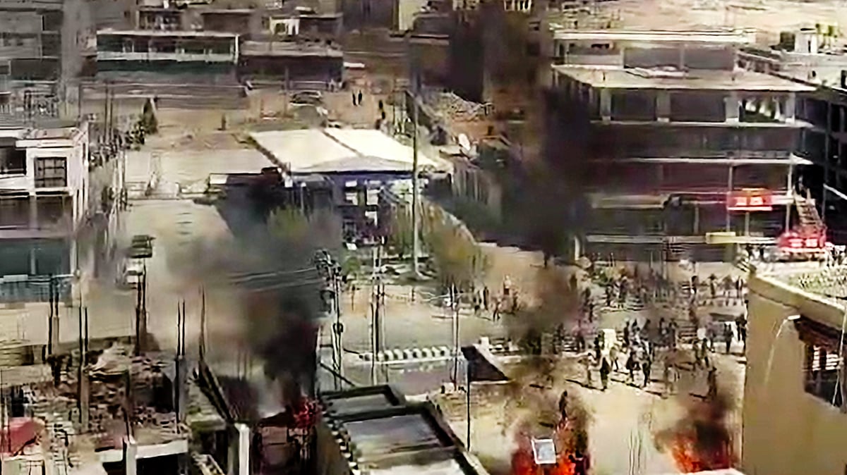 File photo of the violence in Leh on 24 Sep, 2025